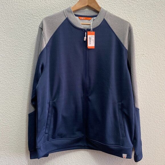 CBUK Cutter & Buck Pop Fly Full Zip Jacket NWT MBK00016 Blue Gray Large - Picture 1 of 4